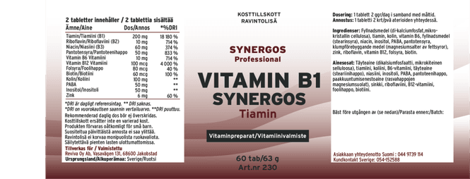 Hovedbilde Vitamin B1 Synergos